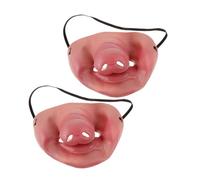 Warmhm 2 pièces Masque Nez Cochon Latex Accessoire Déguisement Animal pour Adultes Masque Demi Visage Confortable et Durable pour Jeux de Mariage Fête Halloween Cosplay