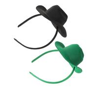 Warmhm 2 Pièces Mini Cowgirl Hat Headbands For Women And Teen Plastic Hair Accessories Western Style Party Supplies For Halloween Festivals And Square Dance