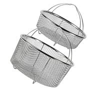 Warmhm 2 pièces Panier de Cuisson Acier Inoxydable Passoire Drainante Multifonction pour Légumes et Friture Panier Vapeur Portable avec Cuisine et Camping