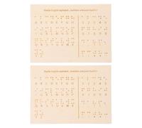 Warmhm 2 pièces Planche Alphabet Braille Bois Tableau Éducatif Points Relief pour Apprentissage et Reconnaissance des Lettres et Chiffres Aide Pédagogique Portable pour Débutants et
