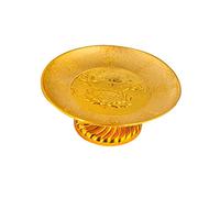 Warmhm 2 Pièces Plateau de Fruits Plastique Doré Lotus Plateau de Sacrifice pour Temple Design Rétro pour Offrandes Bouddhistes et Stockage de Snacks