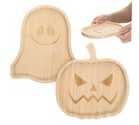 Warmhm 2 Pièces Plateaux Halloween Citrouille et Plateau de Service Polyvalent pour Fruits et Décorations de Table Festive