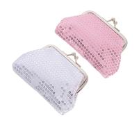 Warmhm 2 Pièces Portefeuilles Mini Paillettes pour Portemonnaie Compact à Fermeture à pour Accessoires et Garçon Fille