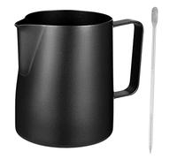 Warmhm 2 pièces Pot à Lait Inox avec Stylet Latte Art Mousseur Lait pour Cappuccino et Café Accessoire pour Création Mousseux