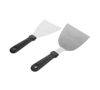 Warmhm 2 pièces Set de Spatules de Cuisson Acier Inoxydable pour Steak et Teppanyaki Antiadhésives Légères et Ergonomiques pour Restaurant et Usage Domestique