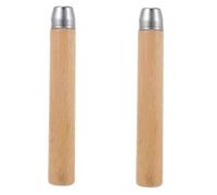 Warmhm 2 Pièces Solid Wood File Handles Ergonomic Replacement Grip For Woodworking And Garden Tools With Round Hole Carpenter Tool Accessory
