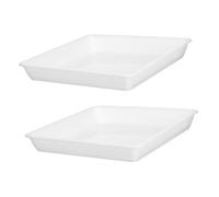 Warmhm 2 Pièces Soucoupes Carrées Plastique Renforcé Lot de Trays pour Pots de Fleurs Drainage Eau Utilisation Intérieure et Extérieure pour et Bonsai