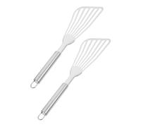 Warmhm 2 pièces Spatule de Cuisine Multifonction Acier Inoxydable Racloir Robuste pour Barbecue et Cuisson Ustensile Portable pour Maison Restaurant et Repas Extérieur