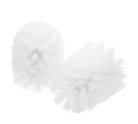 Warmhm 2 pièces Têtes de Brosse WC de Remplacement Poils Rigides Blancs Nettoyage Salle de Bain Compatible pour Toilettes et Hôtels