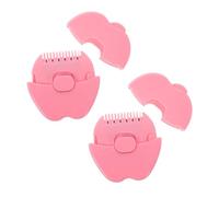 Warmhm 2 Pièces Tondeuse à Cheveux Tondeuse à Frange Portable Tondeuses à Cheveux Bébé Peigne Tondeuse Rasoir De Coiffure Coiffeur Tondeuse Peigne Coupe-frange Manuel Plastique Rose