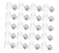 Warmhm 20 Pièces Lot de Mini Fioles Verre Transparent avec Bouchons à Vis Aluminium Argenté Bouteilles Vides pour Messages Bricolage Décoration de Fête et Stockage Dobjets Petits