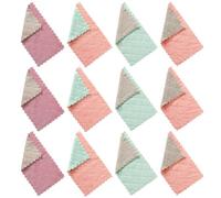 Warmhm 20 pièces Lot de Torchons Double-Face Absorbants Microfibre pour Cuisine Chiffons Robustes et Anti-Huile Nettoyants et Réutilisables Assortis Couleurs pour Vaisselle et Surfaces