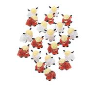 Warmhm 20 Pièces Miniature Resin Highland Cow Figurines Tiny Animal Decorations for Fairy Garden Dollhouse Moss Landscape DIY Craft