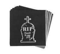 Warmhm 20 pièces Serviettes Jetables Noires Décoratives Death To My Lot pour Anniversaire Bbq Fête Dhalloween et Célébration de Passage Aux