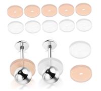 Warmhm 20pièces Disques De Silicone Pour Boucles Oreilles Percées Anti-irritation Confortables Protège Boucle Oreille Transparent Et Chair Tampons De Piercing Pour Prévention Des Bumps