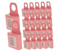 Warmhm 25pièces Boîte à Bouteilles De Vin Papier Kraft avec Fenêtre Transparente Pliable Vides pour Cadeaux Et Suspension