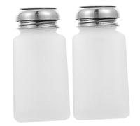 Warmhm 2pièces Bouteille Pompe Doseuse Anti-statique Plastique Blanc Bouteille Distributeur Liquide Pour Laboratoire Et Maquillage Avec Bouchon Protection Stockage Sécurisé