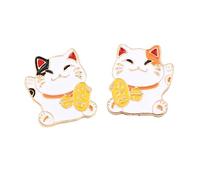 Warmhm 2pièces Broche Chat Cartoon Mini Corsage Créatif Accessoire Vêtement Léger Et Adorable Pour Femme Décoration Festival Et Cadeau