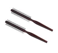 Warmhm 2pièces Brosse à Cheveux Avec Peigne à Friser Manche Bois Pour Soin Et Volume Des Cheveux Bouclés