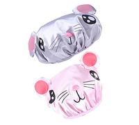 Warmhm 2pièces Chapeau Douche Garçon Fille Bonnet De Bain Garçon Fille Compact Bonnet De Nuit Réutilisable Pour Portables