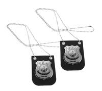 Warmhm 2pièces Colliers De Police Alliage Pour Garçon Fille Accessoire De Costume Avec Badge Jouet De Rôle Pour Fêtes Et Jeux