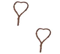 Warmhm 2pièces Couronne Rotin Naturel Forme De Cœur pour Décoration Accessoire Floral à Suspendre pour Noël Pâques Et Fêtes