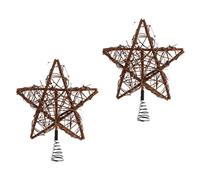 Warmhm 2pièces Décoration De Noël Étoile pour Sapin avec Base Spirale Accessoires Photo pour Fêtes De Noël Ambiance Festive Assurée
