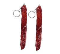 Warmhm 2pièces Porte-clés Saucisse Artificielle Réaliste Accessoires De Décorations De Voiture Breloques Amusantes Keyring Nourriture Fausse