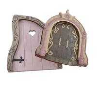 Warmhm 2Pièces Porte pour Décoration De Jardin Accessoires Miniatures pour Arbres Murs Et Clôtures Décor De Scène Féérique Durable pour Extérieur