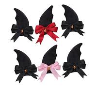 Warmhm 3 Paires Pince à Cheveux Petit Diable Couptes De Cheveux Mignons Clip à Cheveux De Fête Pinces à Cheveux En or Cheveux De Corne Décoration De Brûleur Appliques Abat-jour En Tissu