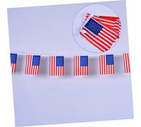 Warmhm 3 Pièces Bannière Drapeau Américain Polyester Robuste pour Décoration Fête Patriotique Fanions Usa pour Intérieur Extérieur Independence Day