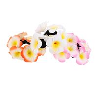 Warmhm 3 Pièces Boho Hair Ties With Plumeria Foam Flowers High Elastic Floral Hair Scrunchies For Women And Comfortable Non-slip Ponytail Holders For Beach Wedding And Daily Wear