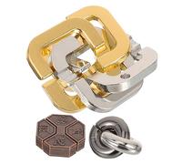 Warmhm 3 Pièces Cadenas Kongming sensoriel scie sauteuse Puzzle Casse-tête Puzzle de métal. Puzzles d'esprit pour Les Adolescents en métal Brainaser Puzzles Alliage