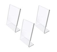 Warmhm 3 pièces Lot de Présentoirs de Table Acrylique Transparent Support Incliné pour Menus Photos et Affiches Résistants Poussière Eau Support Document Professionnel Bureau et Bar