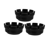 Warmhm 3 pièces Set de Cendriers Noirs pour Extérieur et Intérieur Design Minimaliste avec Fentes Débordement Cendriers Décoratifs Polyvalents pour Bar Restaurant et Voiture Finition et