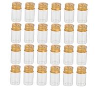 Warmhm 30 Pièces Mini Flacons Verre Transparent avec Porte-clés Doré Bouteilles à Souhaits pour DIY Bijoux et Souvenirs Personnels
