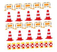 Warmhm 30 Pièces Panneaux Miniatures de Routière Cônes et Barrières de Circulation pour Garçon Fille Éducatif de Reconnaissance pour Règles de Circulation
