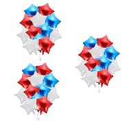 Warmhm 36 Pièces Ballons Aluminium Étoile Rouge Blanc Bleu pour Décoration Fête Patriotique Ballons Patriotiques pour Anniversaire et Festive
