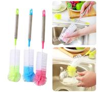 Warmhm 3pièces Brosse De Nettoyage Pour Bouteille Nylon Avec Manche Long Acier Inoxydable Pour Laver Biberons Tasses Et Bouteilles De Vin