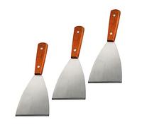 Warmhm 3pièces Scraper Acier Avec Poignée Ensemble De Spatules Pour Barbecue Ustensiles De Cuisine Non-adhérents Outils Pour Steak Et
