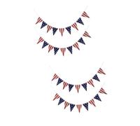 Warmhm 4 Pièces Bannière of July Couleur Vive pour Décoration Fête Patriotique Guirlande Fanion Américaine Décoration Anniversaire et National Day Décor