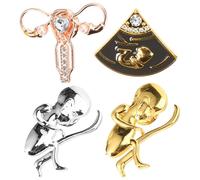 Warmhm 4 pièces Broche Métal Organes pour Vêtements Épingle de Revers Alliage de Zinc Décoration pour Infirmière Médecin et Usage Quotidien