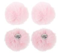 Warmhm 4 pièces Broche Pompom Fausse Décoration Adorable pour Vêtements Chapeaux et Accessoires DIY Pompons Fluffys pour Créations Manuelles