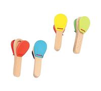Warmhm 4 Pièces Conférencier en enseignement des Aides Jouets d'éveil d'instrument à Percussion Instruments en Bois à Percussion pour Enfant musiques Jouets éducatifs