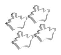 Warmhm 4 pièces Emporte Acier Inoxydable Forme de Couronne Moules à Biscuits et Fruits pour Pâtisserie Outils de Cuisson pour Cuisine Boulangerie