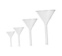 Warmhm 4 pièces Entonnoirs Verre à Court Résistants Chaleur Lot de Entonnoirs Triangulaires pour Laboratoire Transfert de et Poudres Usage Chimie et Cuisine