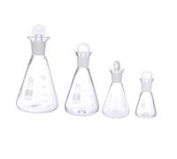 Warmhm 4 pièces Flacon Verre Borosilicate Résistant Aux Chocs pour Laboratoire Chimie Expérimentale