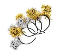 Warmhm 4 Pièces Headwear Party Year Headbands For Women With Glitter Tinsel Ribbon Festive Celebration Hair Accessories For Christmas Year S Eve And Holiday Events