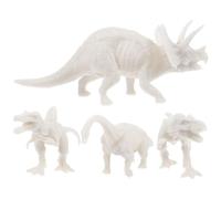 Warmhm 4 Pièces modèle de Dinosaure kit d'artisanat de Dinosaure Mini-Figures de Dinosaure Kits de Peinture pour Enfants Petites Figurines de Dinosaures Dinosaure PVC Blanche
