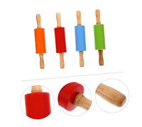 Warmhm 4 pièces Pâtisserie Silicone avec Manches Outil de Cuisine Multifonction pour Pâte Biscuits Pizza Pâtisserie Miniatures pour Usage Domestique et Professionnel